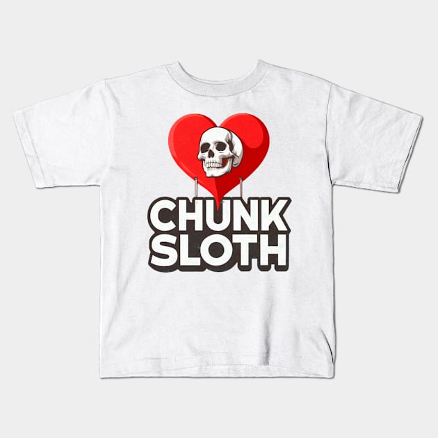 Sloth Loves Chunk Kids T-Shirt by Moulezitouna